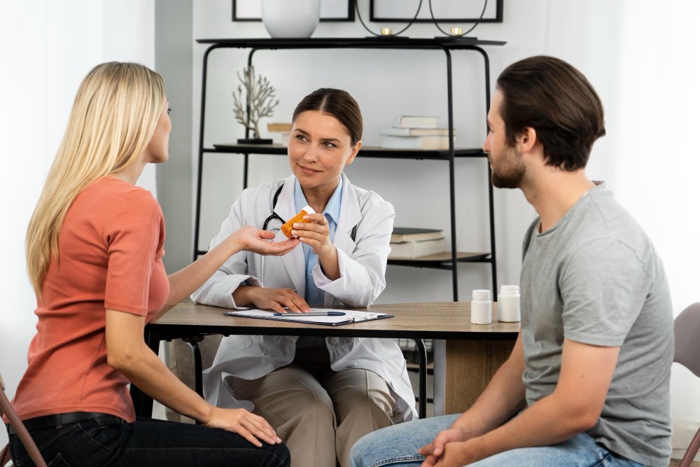 Rancho, California couple receiving a medical check-up.